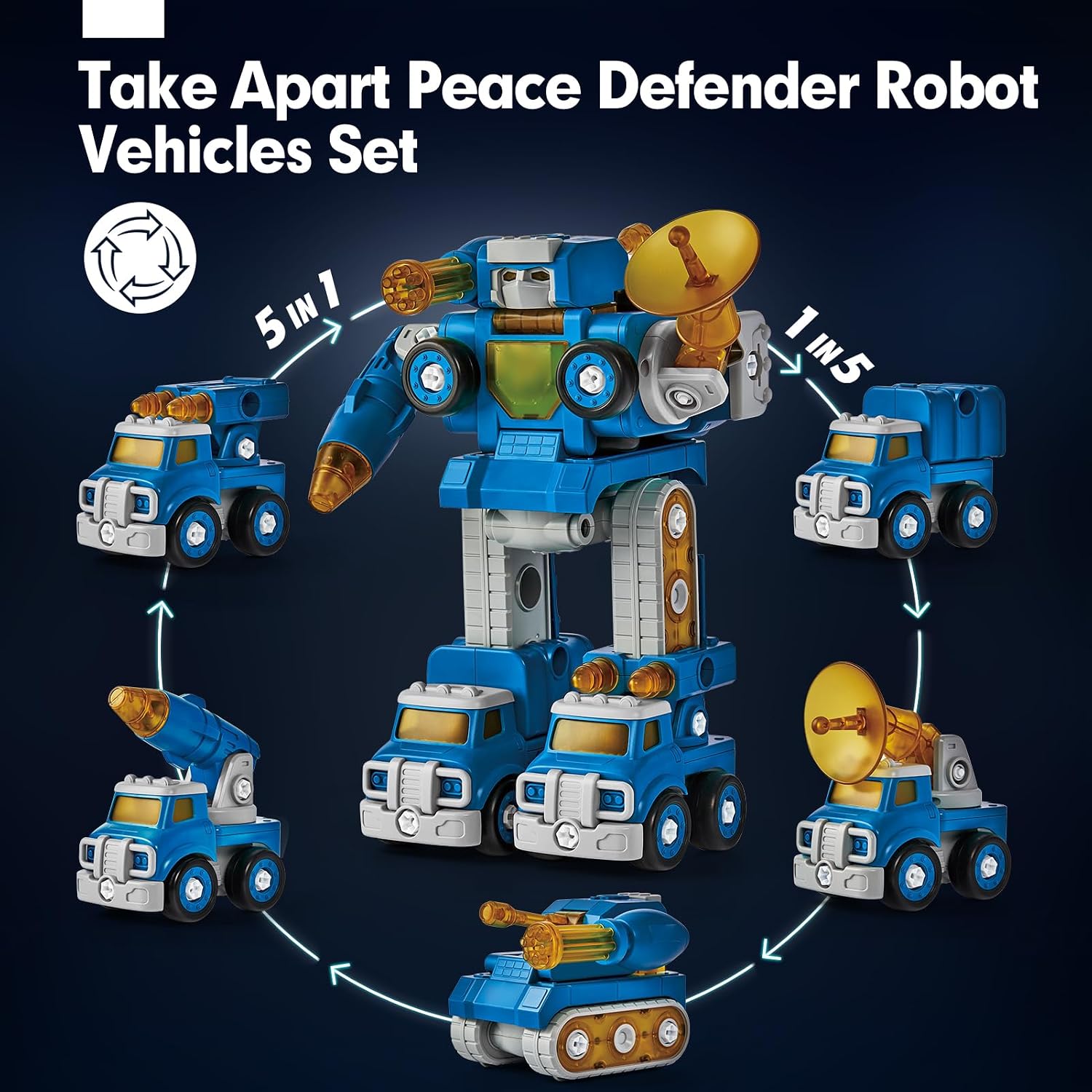 Detalle 2 de hahaland 5-in-1 Take-Apart Truck Toy for Ages 5-8