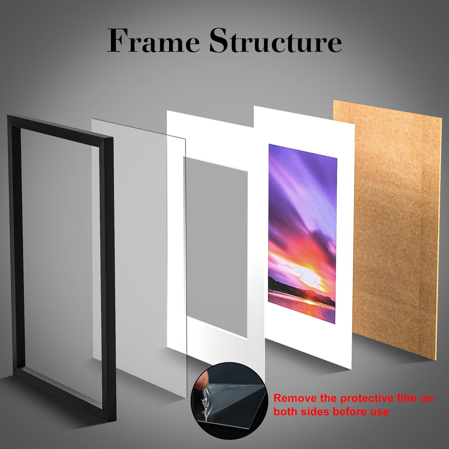 Thumbnail 2 de wyewye Picture Frame 30 x 40 cm Wood, Acrylic – Black