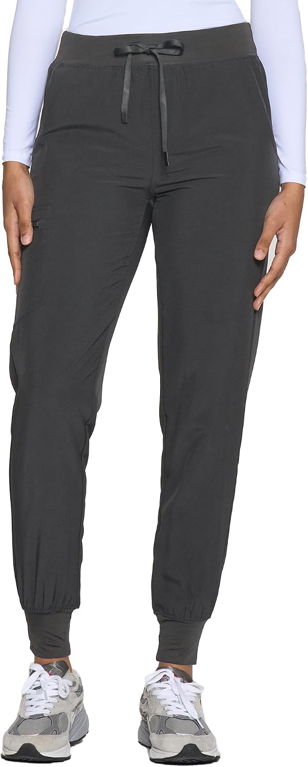 Detalle de COZYFIT Women's Scrub Pants, Slim-Fit Joggers with Stretch and 5 Pockets