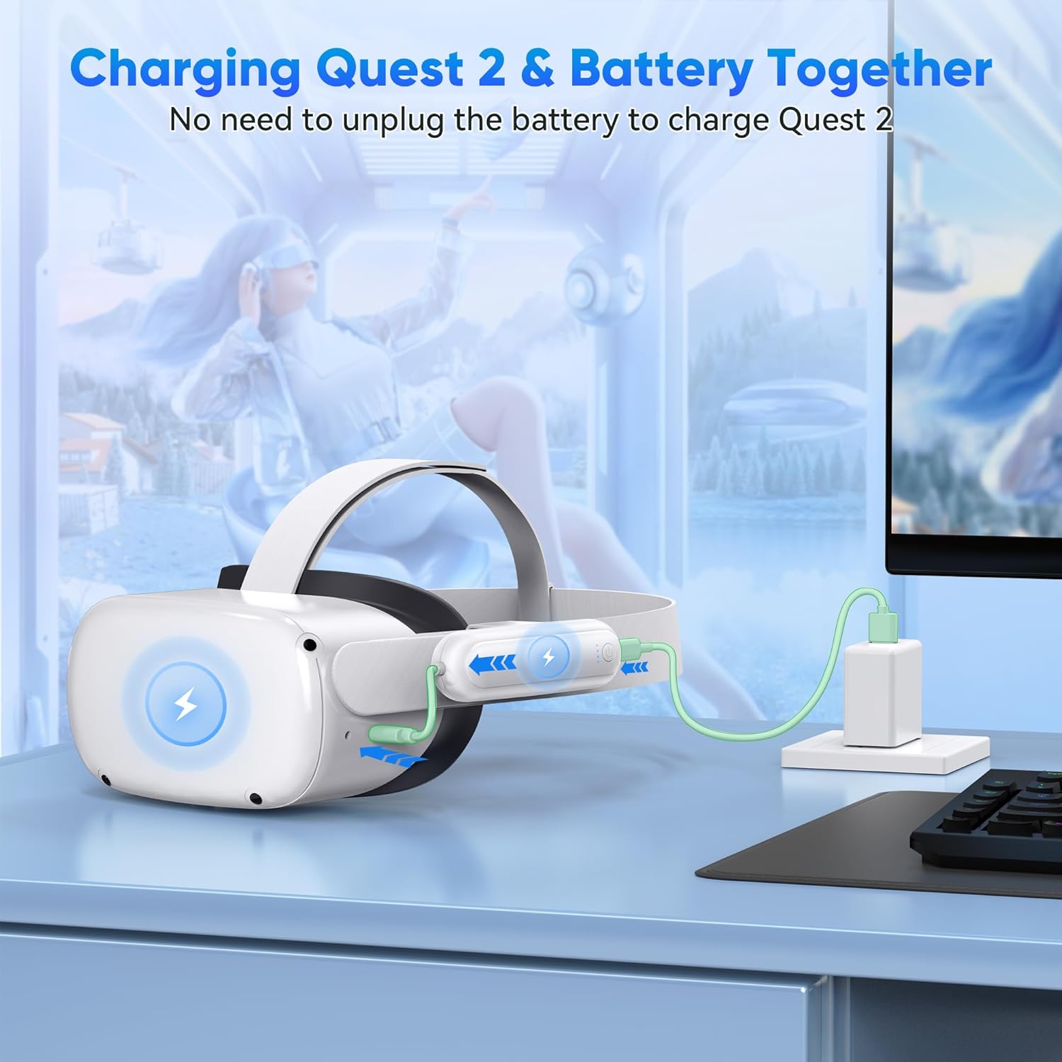 Thumbnail 4 de Battery pack for Oculus Quest 2, 20000mWh