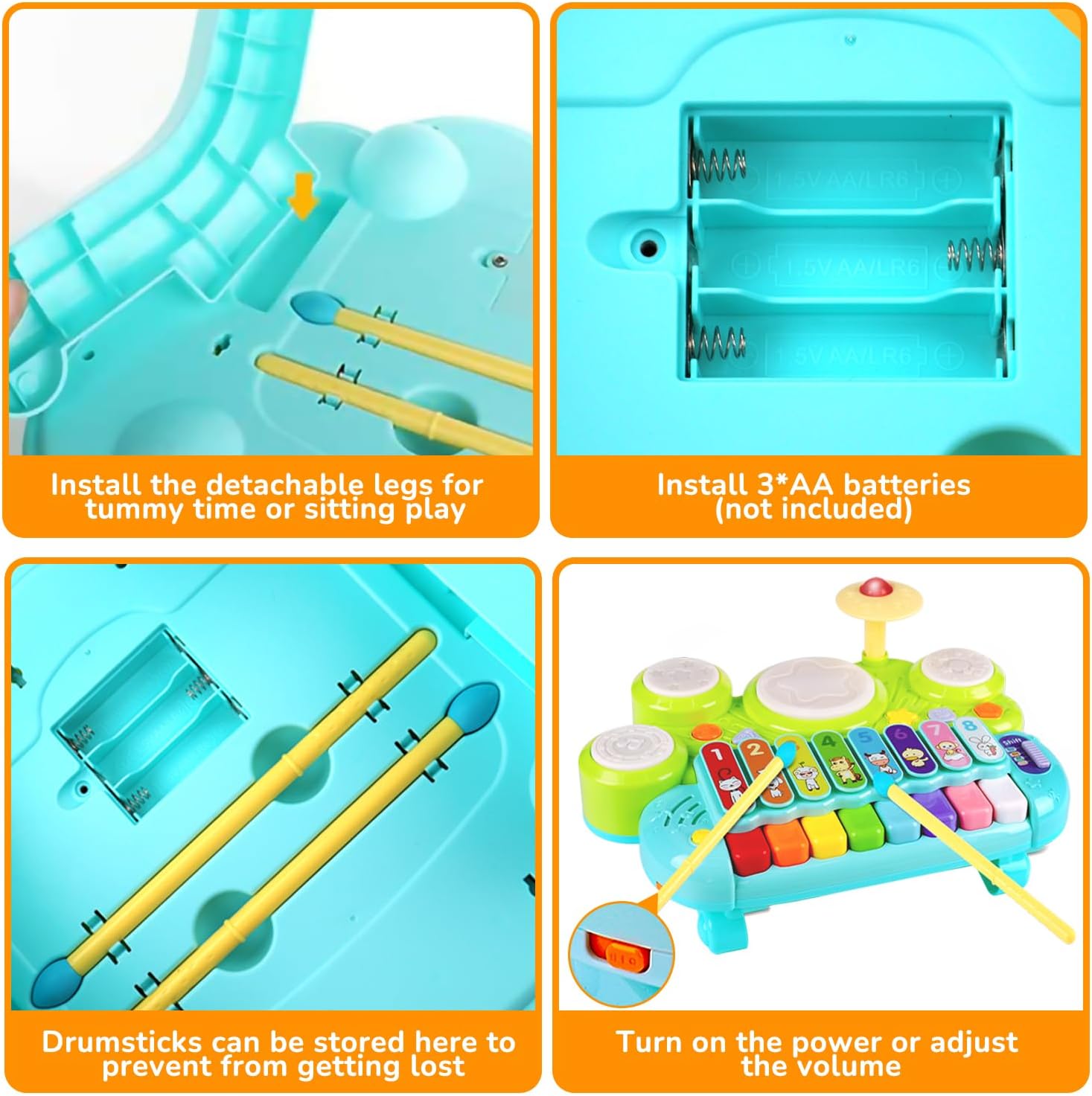 Thumbnail 3 de Baby Piano Drum Set for Toddlers 1-3: A 3-in-1 Music Table for Playful Learning