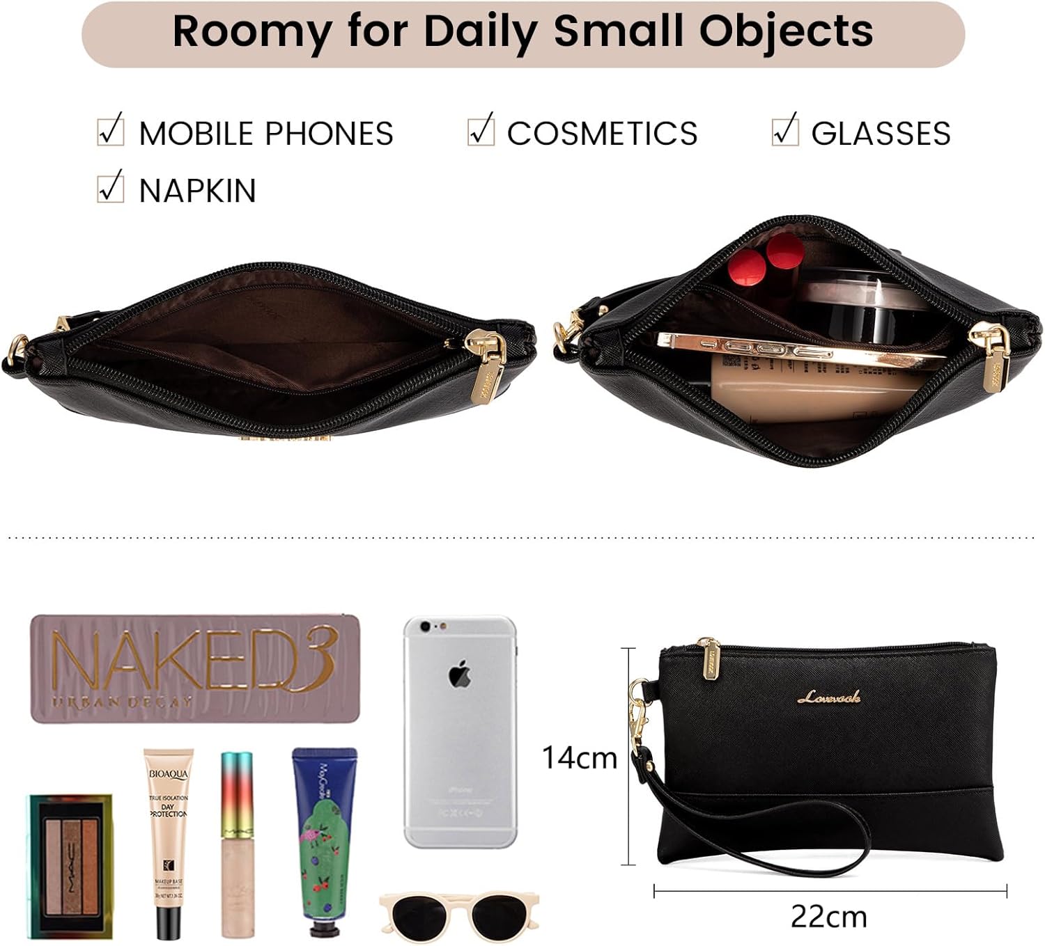 Thumbnail 6 de LOVEVOOK Laptop Handtasche 15,6 Zoll – Damen-Umhängetasche im Shopper-Stil, wasserabweisend, Schwarz