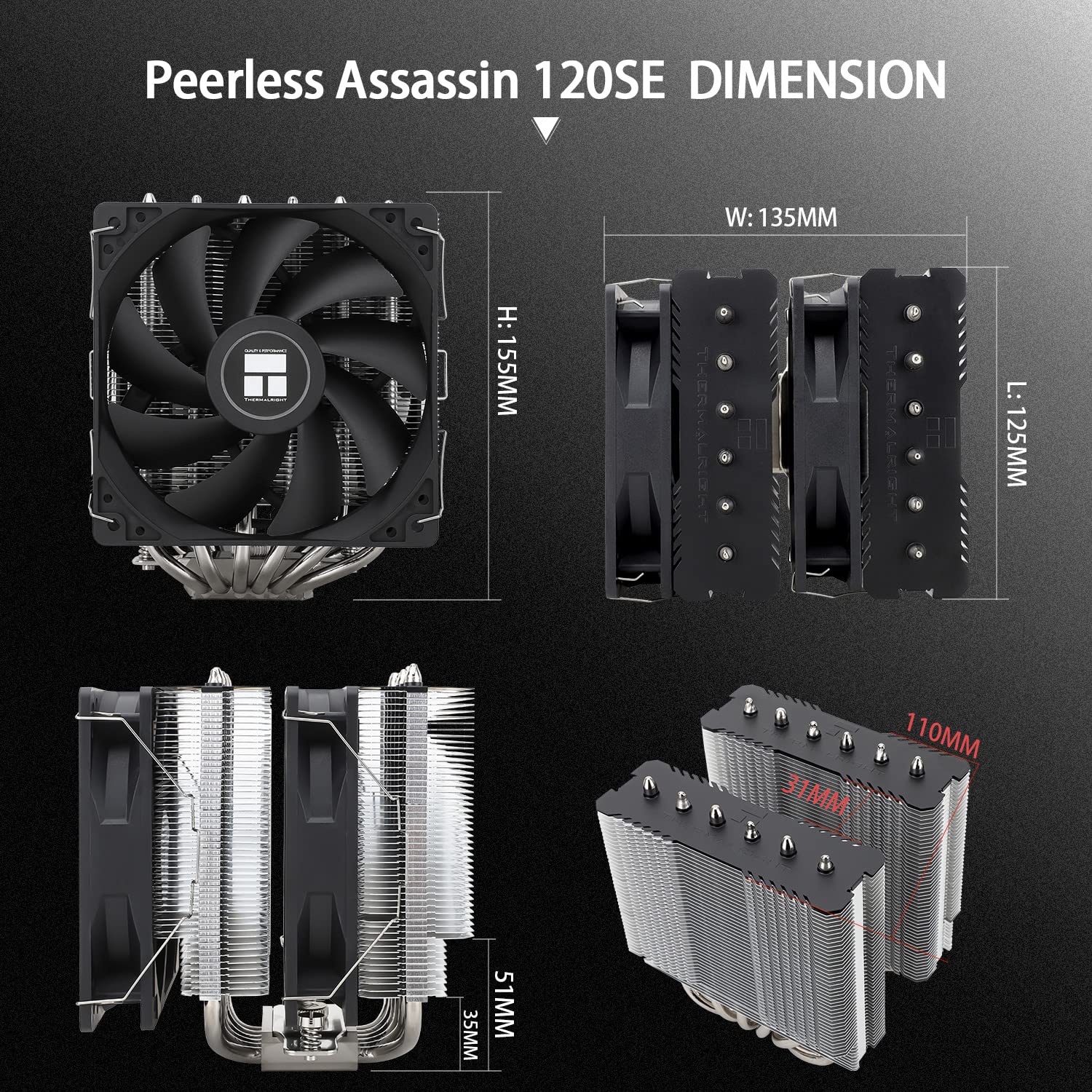 Thumbnail 4 de Thermalright Peerless Assassin 120 SE CPU Air Cooler, Dual 120 mm Fans