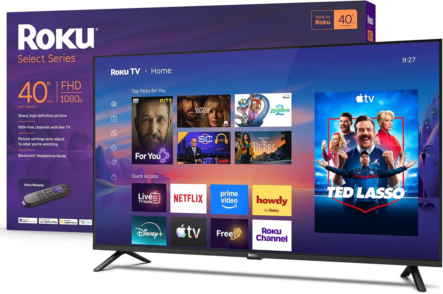 Detalle de Roku 40-Inch Select Series Smart TV (2026) — Full HD 1080p, RokuOS streaming