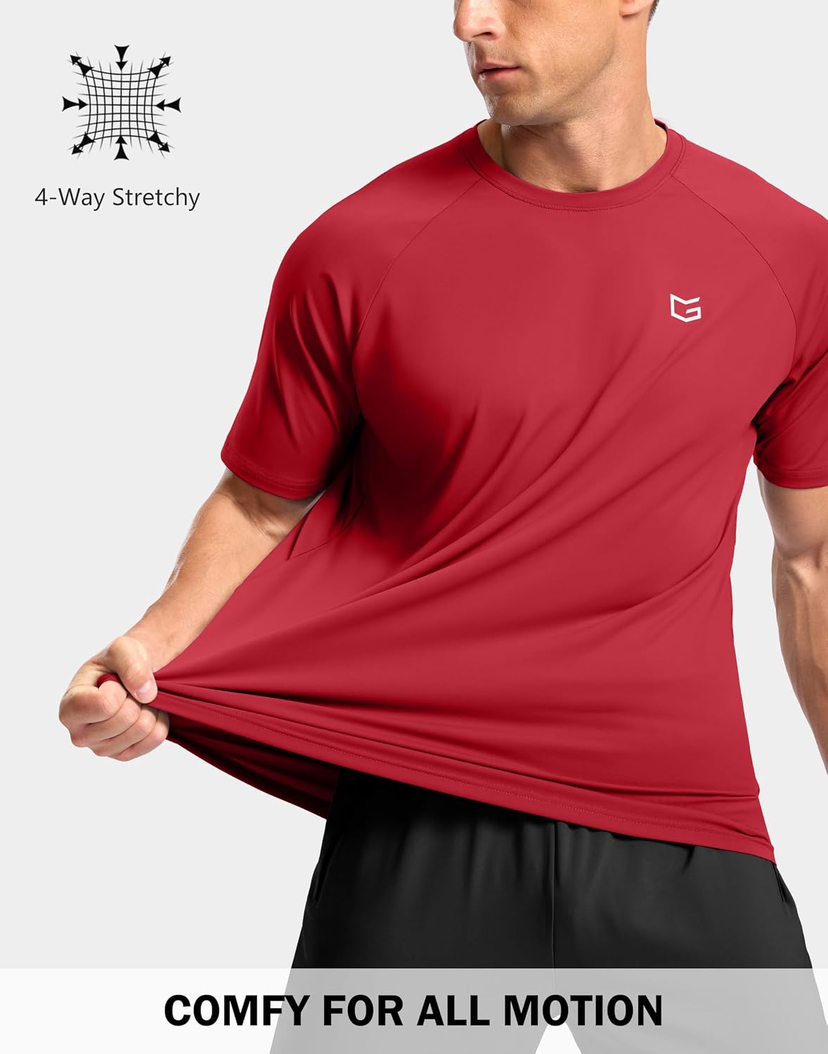 Detalle 1 de G Gradual Men's Athletic Workout T-Shirt, Quick-Dry, 4-Way Stretch, UPF 50+