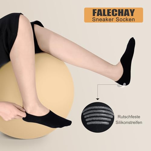 Detalle de Falechay Sneaker-Socken Damen/Herren 8 Paar Füßlinge – unsichtbar, rutschfest, atmungsaktiv