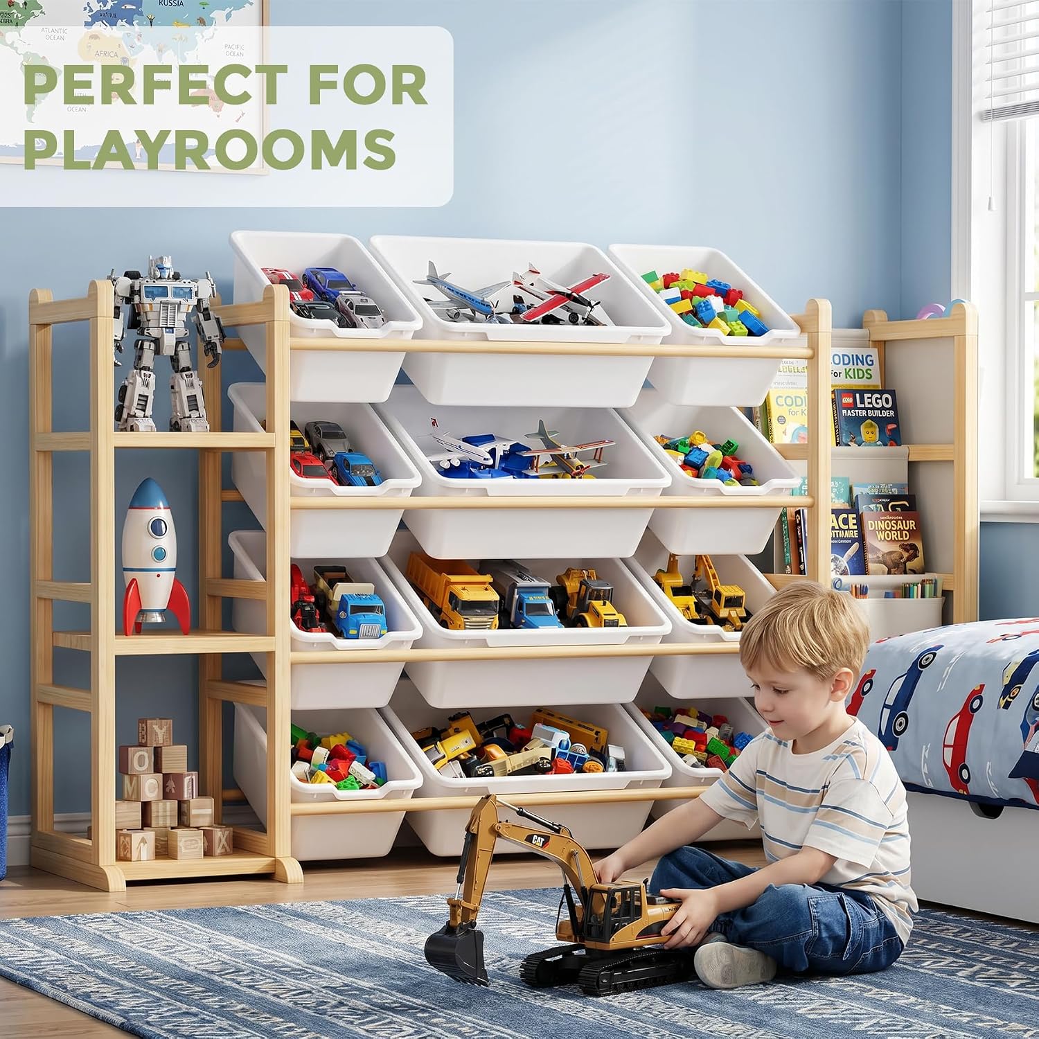 Detalle 1 de Toy Storage Organizer with 12 Bins