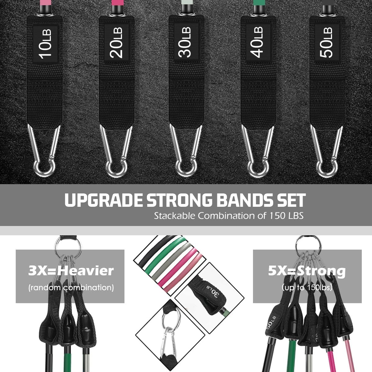 Thumbnail 3 de VEICK Resistance Bands 48-inch 50lb set