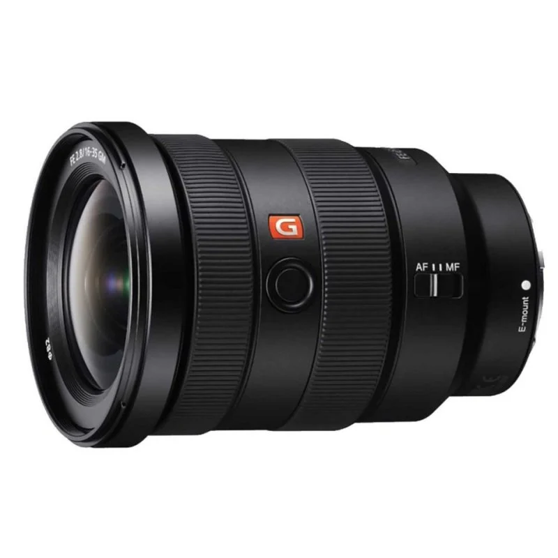 Detalle de Sony FE 16-35 mm F2.8 GM: zoom gran angular para la montura E con parasol incluido