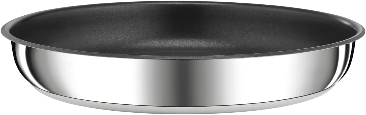 Detalle de Tefal Ingenio Preference Poêle 26 cm – Induction, Revêtement antiadhésif Titan 6X, Acier inoxydable, Empilable, Indicateur Thermo-Signal