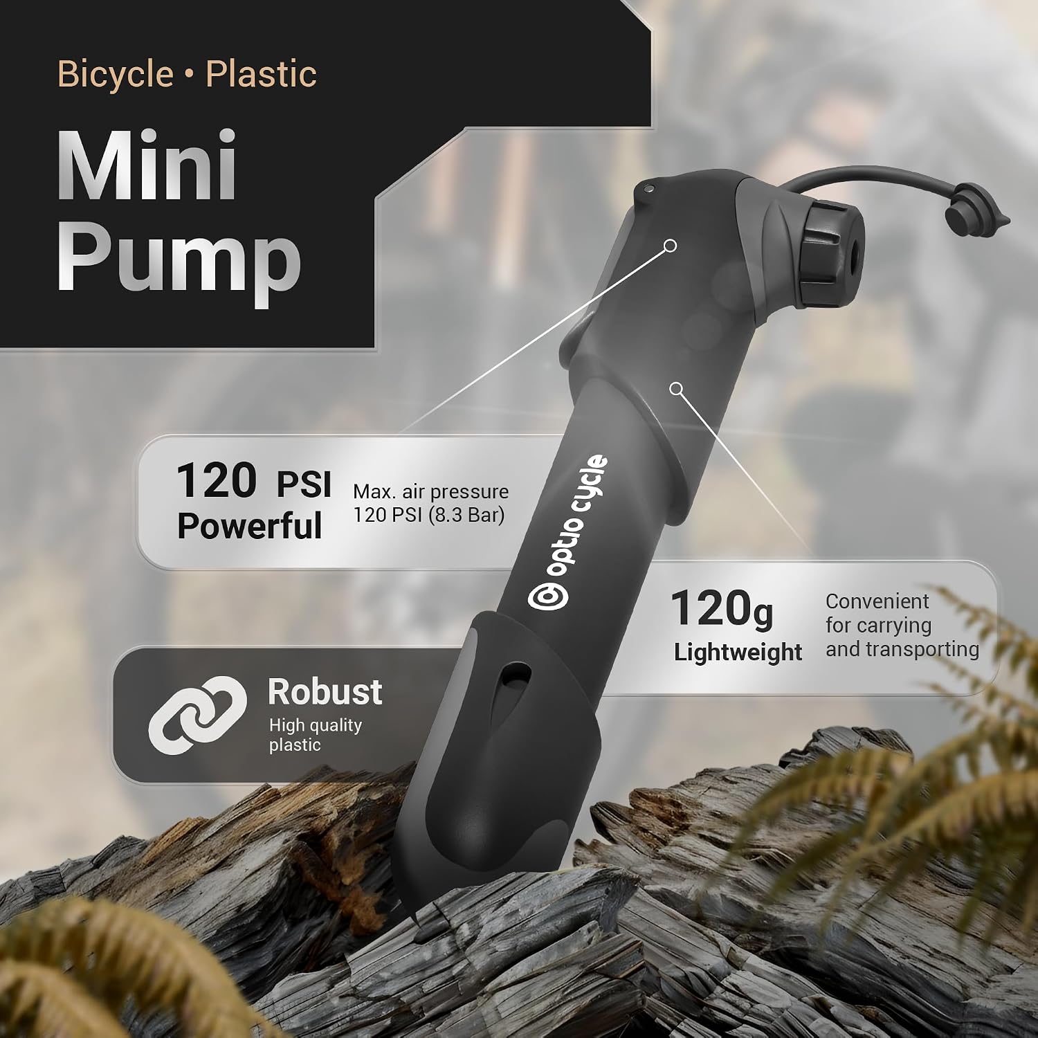 Thumbnail 1 de Mini Bike Pump 120 PSI 8.3 Bar