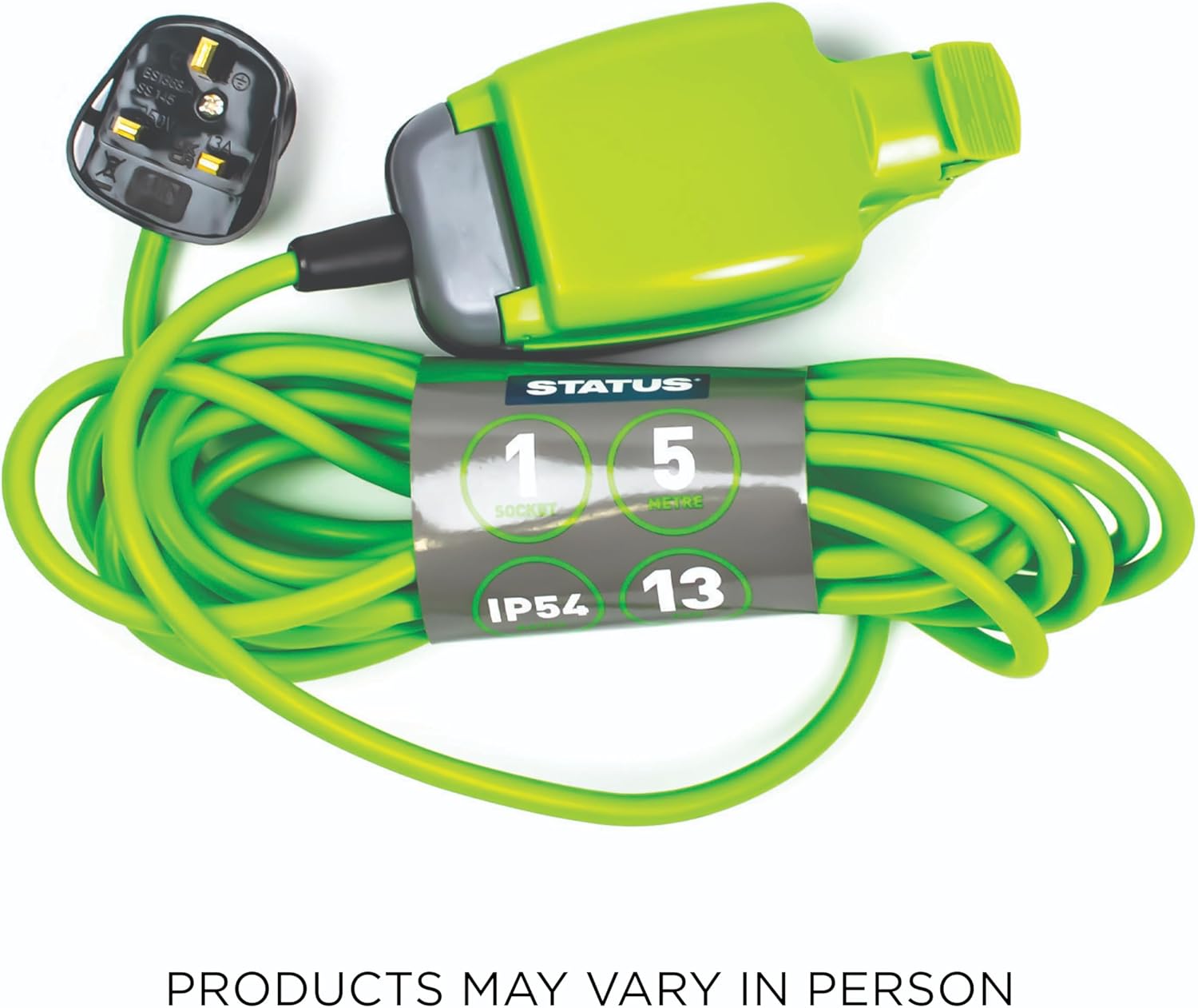 Thumbnail 6 de STATUS 1 Socket Extension Lead 5m (Green) with Weatherproof 13A IP54 Sealed Socket