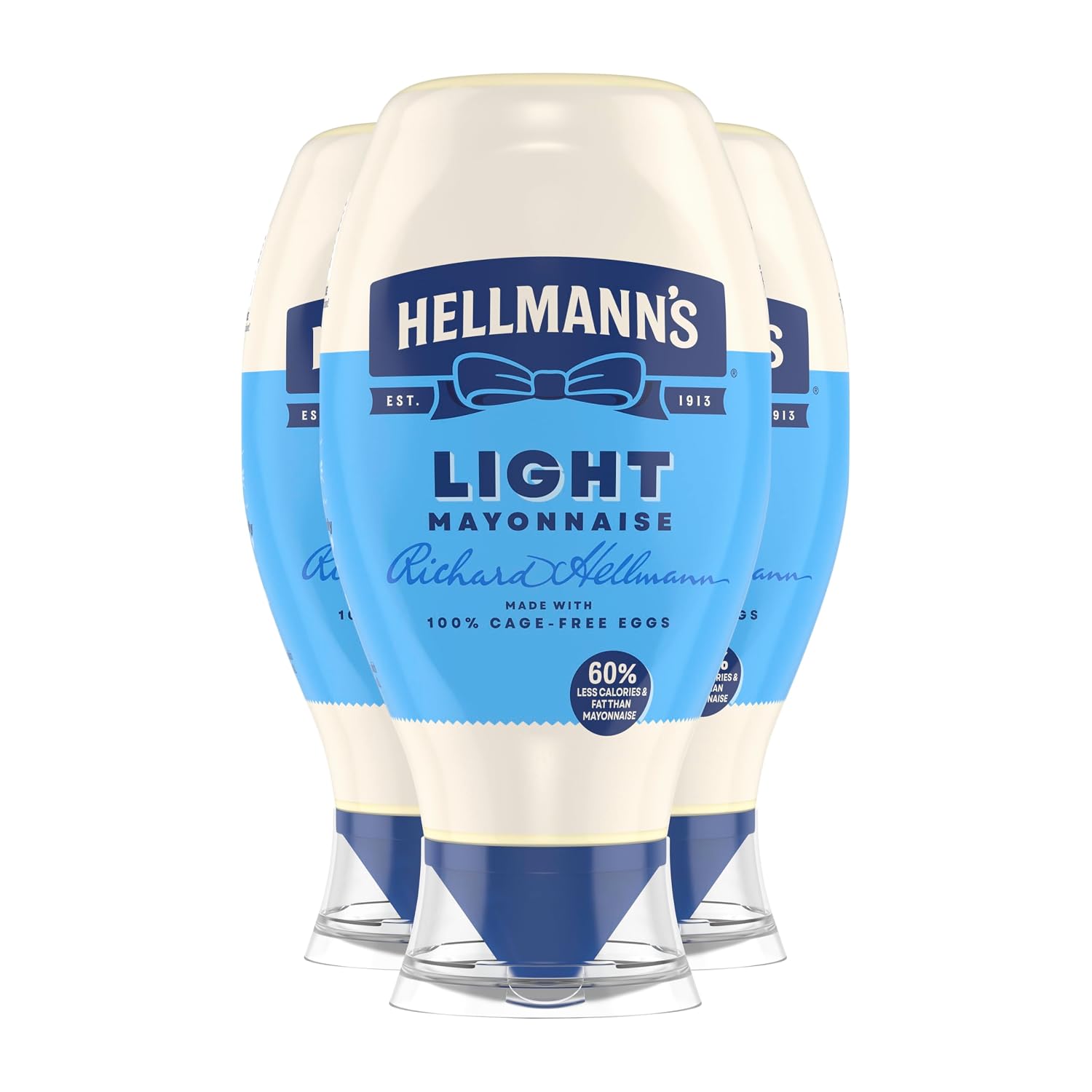 Detalle de Hellmann's 10048001005942 Light Mayonnaise, 20 oz Squeeze, 3-Pack