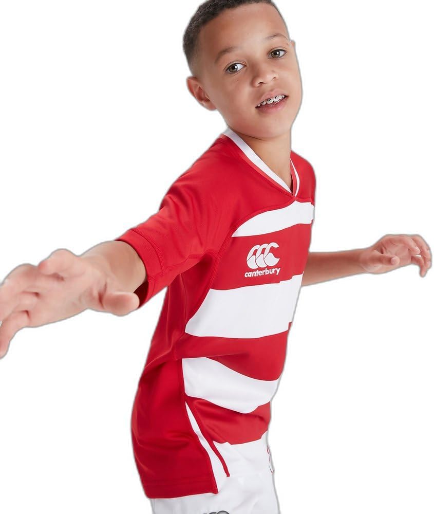Detalle de Canterbury Boys’ Vapodri Evader Hooped Rugby Jersey (Pro Athletic Fit)