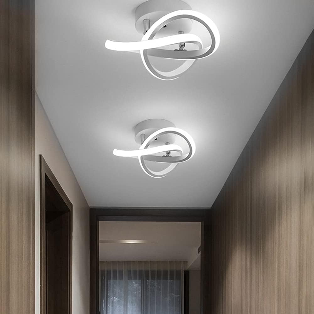 Detalle de EIDISUNY Ceiling Light LED Lamp 2 Rings – Nordic White, 22W, 6000K (Not Dimmable)