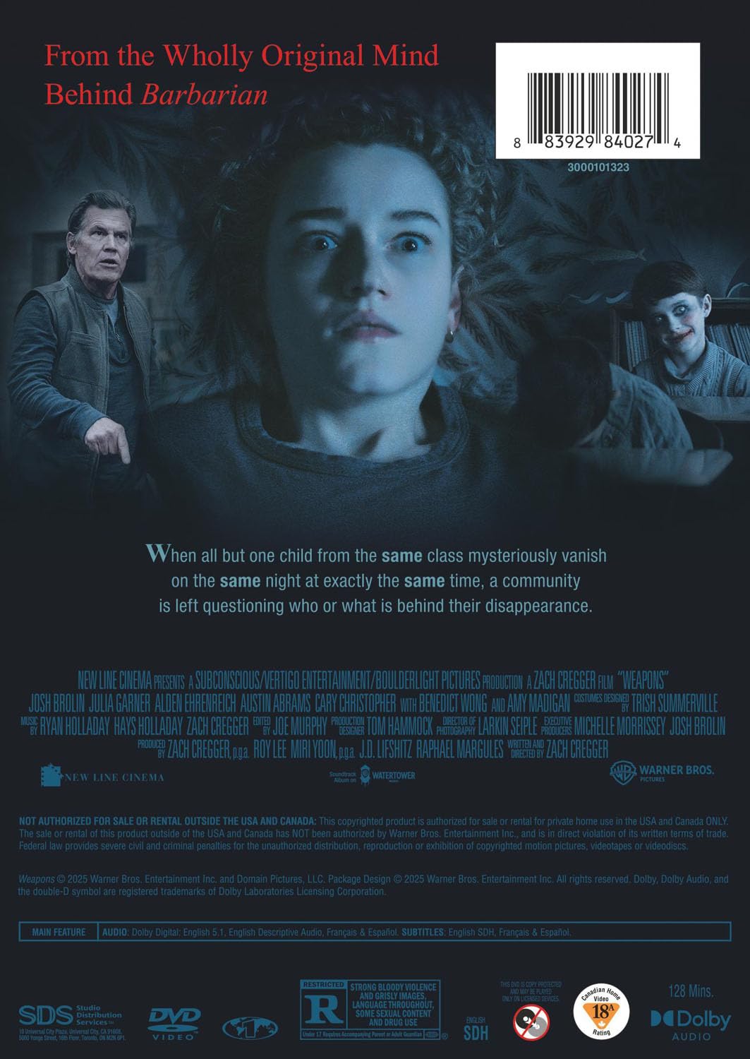 Detalle 1 de Weapons 883929840274 DVD, Horror Mystery Thriller with Josh Brolin