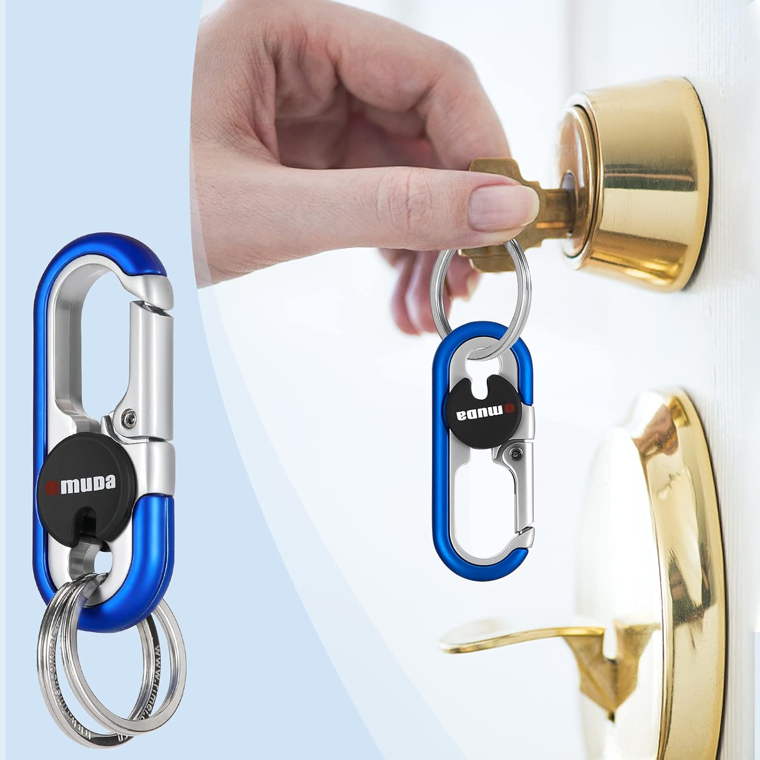 Thumbnail 6 de Thlevel Schlüsselanhänger Karabiner – Rostfreier Stahl, 2er-Set