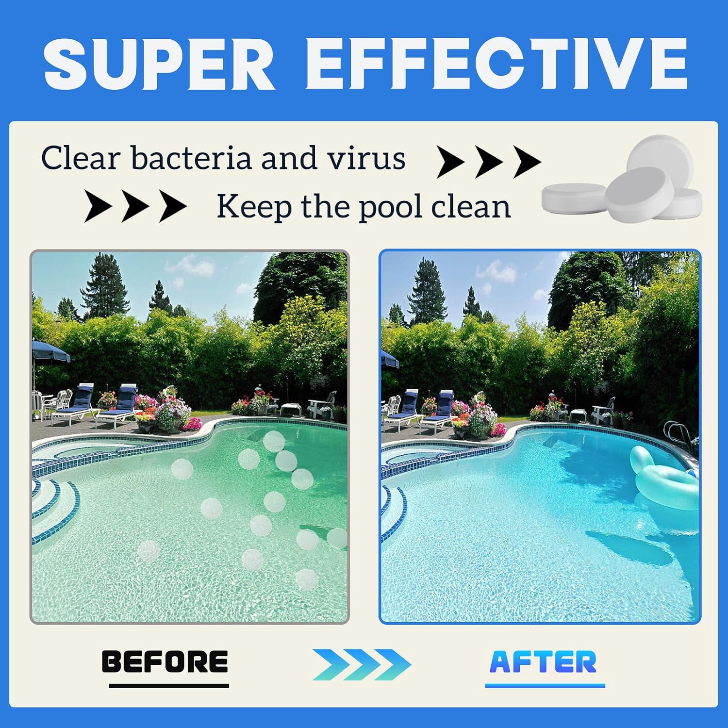 Detalle de Fox·Bunny Chlorine Tablets for Hot Tub: 40 x 20g 4-in-1 Dispenser Tablets