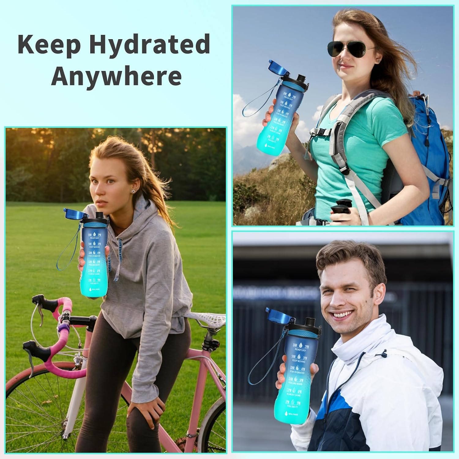 Thumbnail 5 de Binudum Trinkflasche Motivations Wasserflasche 750 ml