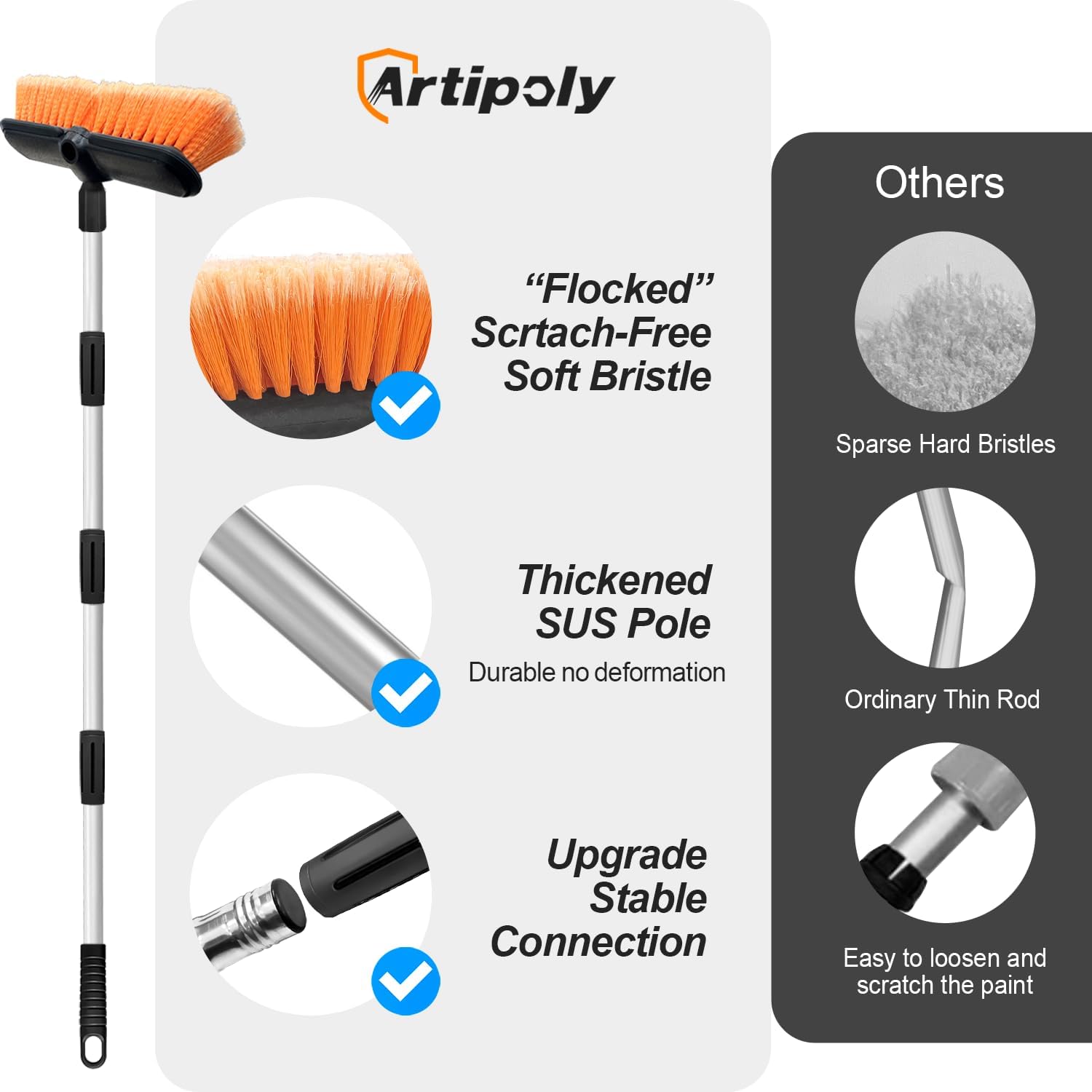 Detalle 2 de ARTIPOLY 65" Car Wash Brush with Long Handle