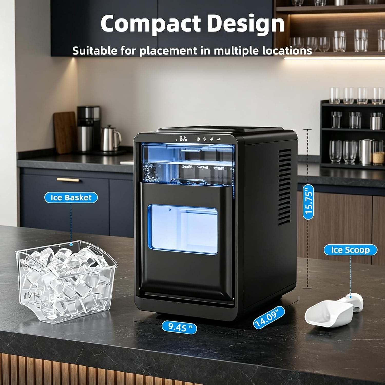 Detalle 2 de Kismile Crescent Ice Maker, 27 lb Daily Capacity