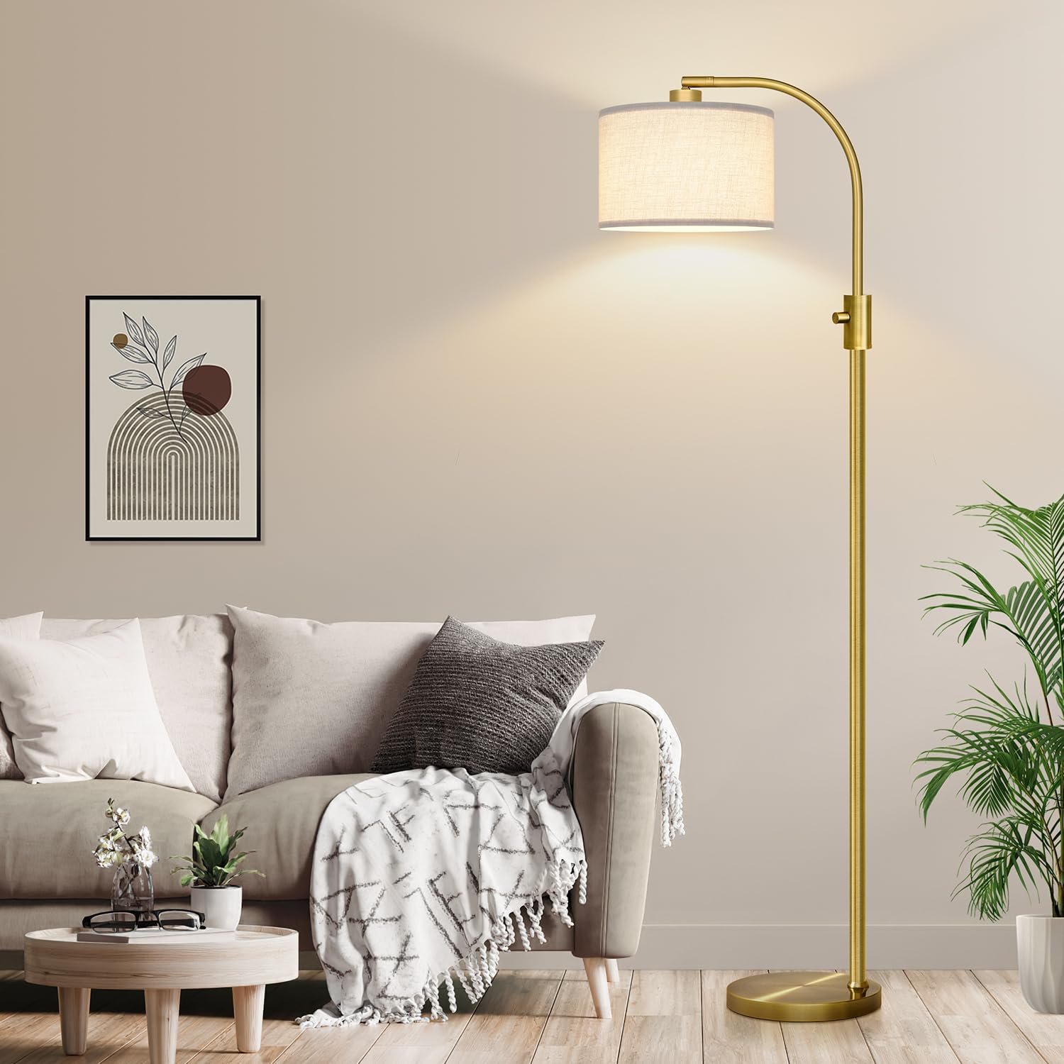 Detalle 2 de Nintiue Floor Lamp with Linen Shade