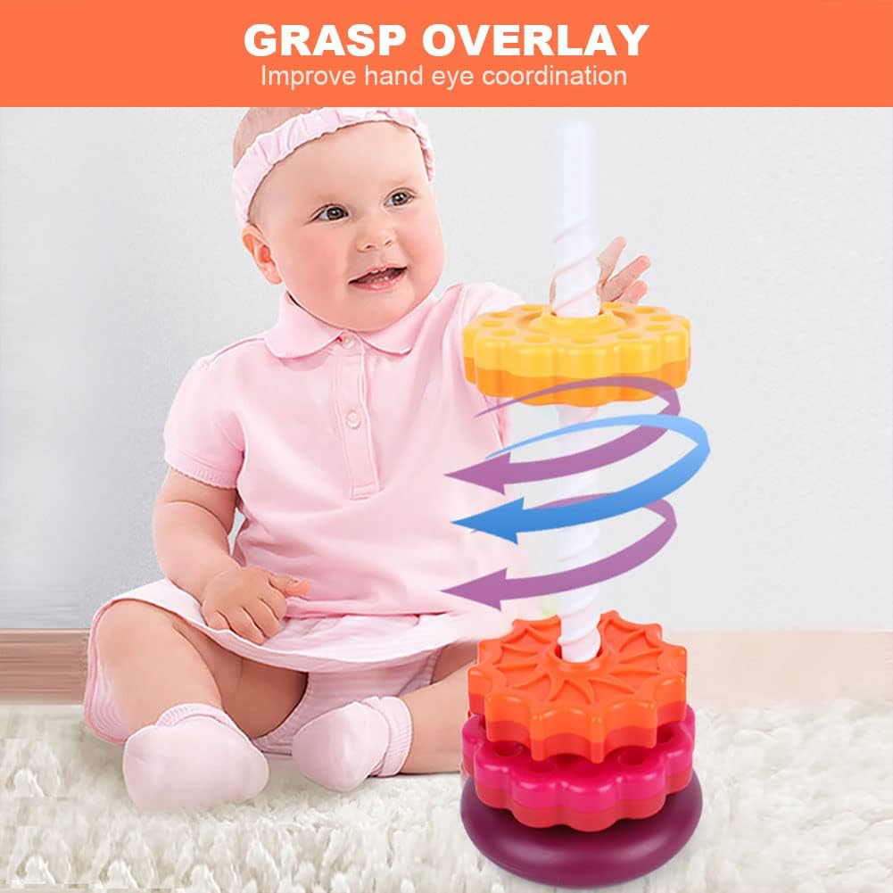 Detalle de Baby Spinning Toy Rainbow Stacking 6pcs