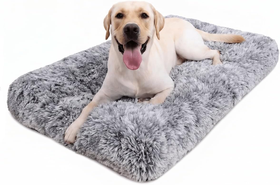 Detalle de Jaspuriea Large Dog Bed: Washable, Calming Crate Mattress (90x60x8cm) with Anti-Slip Bottom