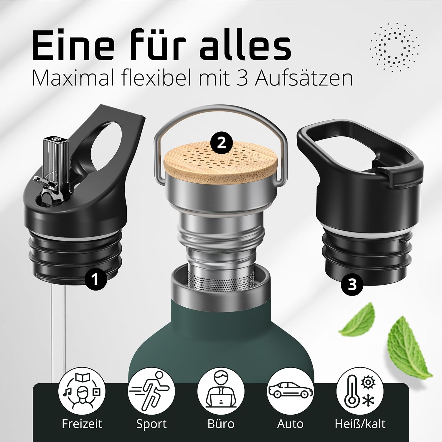 Thumbnail 1 de Trinkflasche Edelstahl 950 ml mit Infuser 🚰