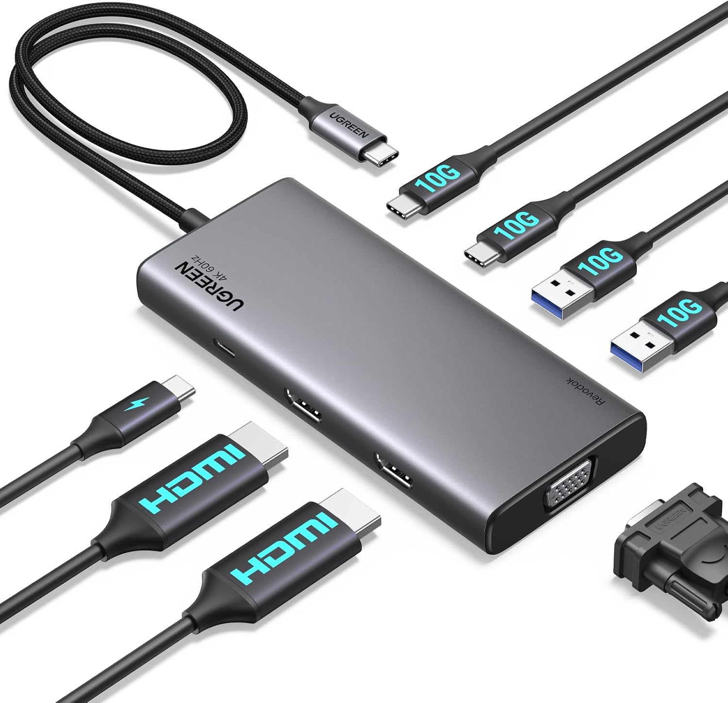 Detalle de UGREEN Revodok Pro 308 Dreifach Dock USB‑C