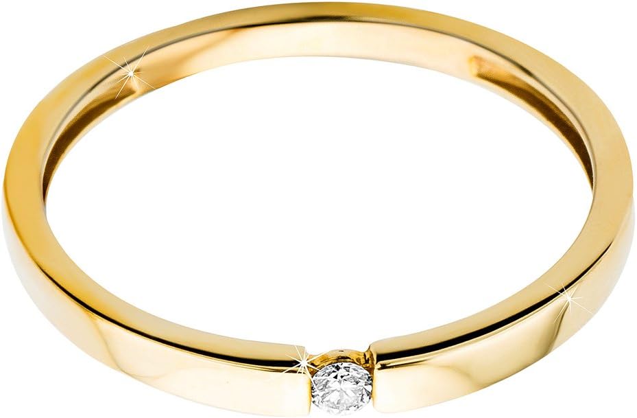 Detalle 2 de Orov: Anello di fidanzamento da donna in oro 9K (375) con diamante solitario 0,03 ct