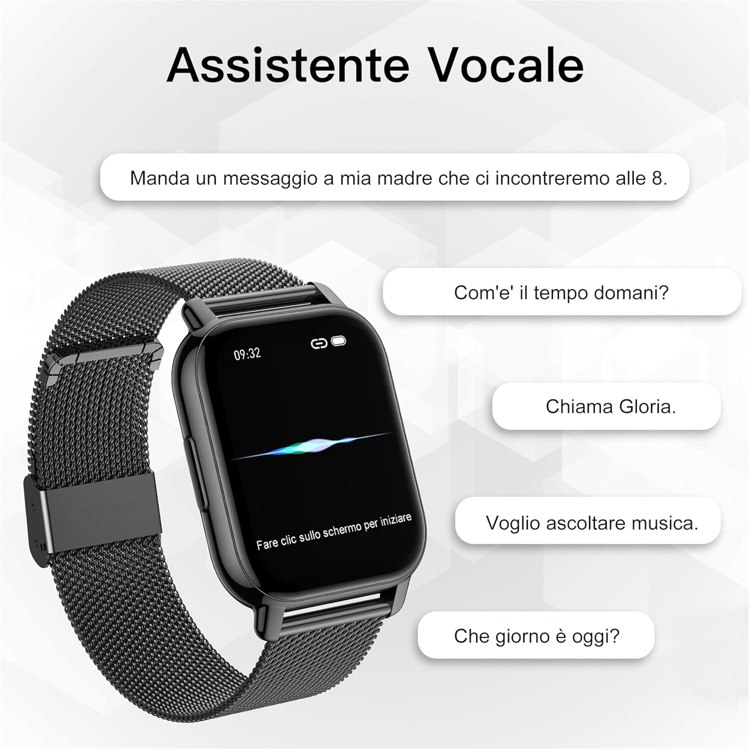 Thumbnail 2 de Popglory Smartwatch Uomo Donna con chiamate e WhatsApp, AI, contapassi e monitoraggio salute 24/7