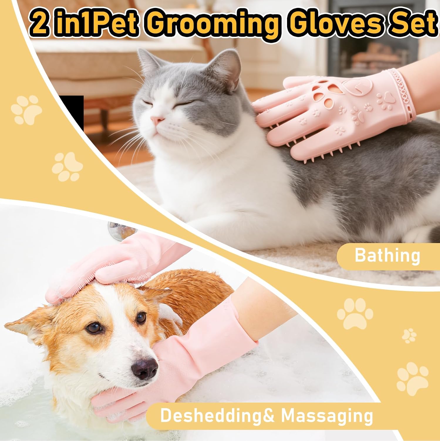 Detalle 2 de Vynusio Pet Grooming Gloves Silicone