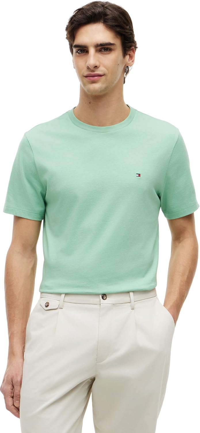 Detalle de Tommy Hilfiger Men’s Short Sleeve Round Neck Seasonal Solid T-Shirt