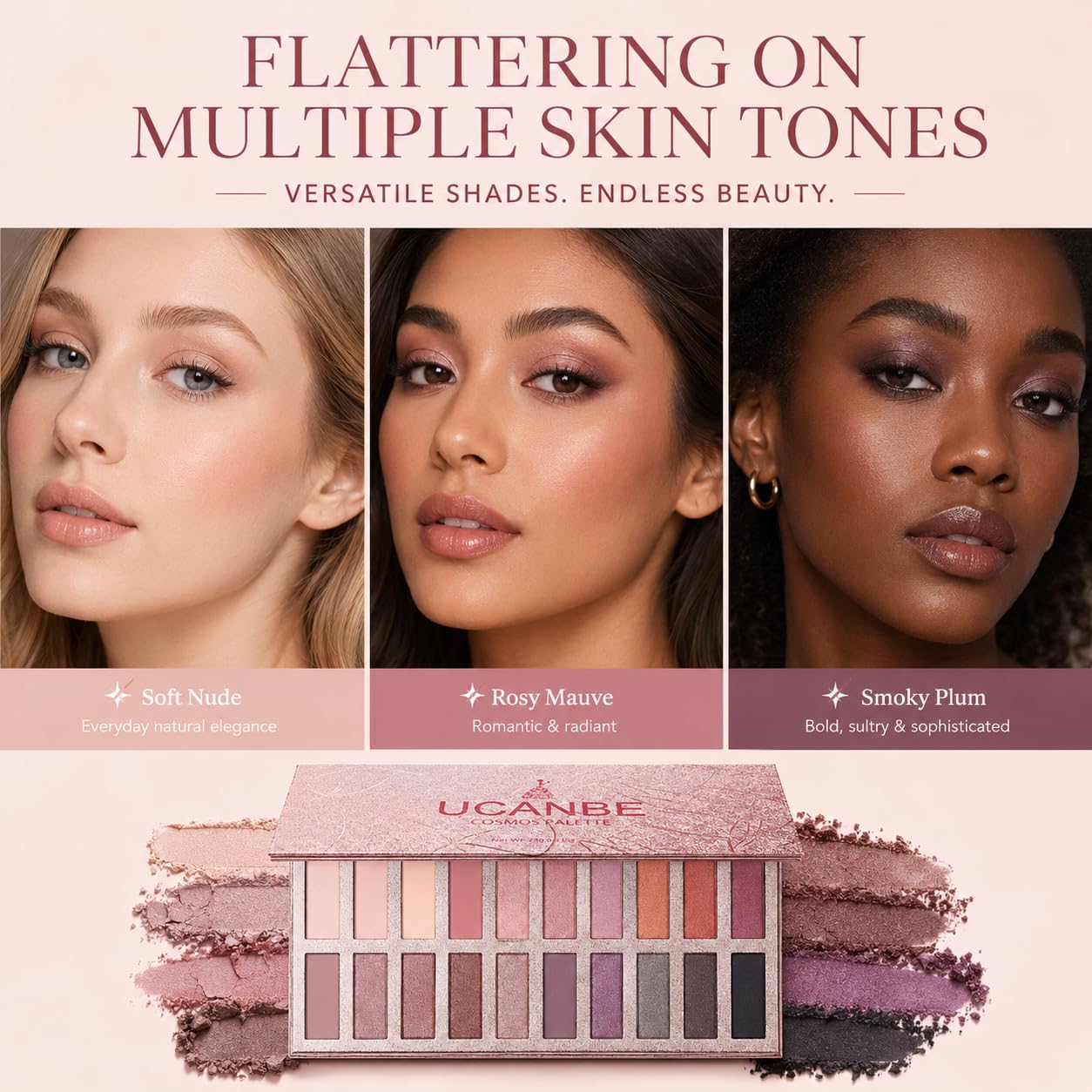 Detalle de UCANBE eyeshadow palette, 20 colors