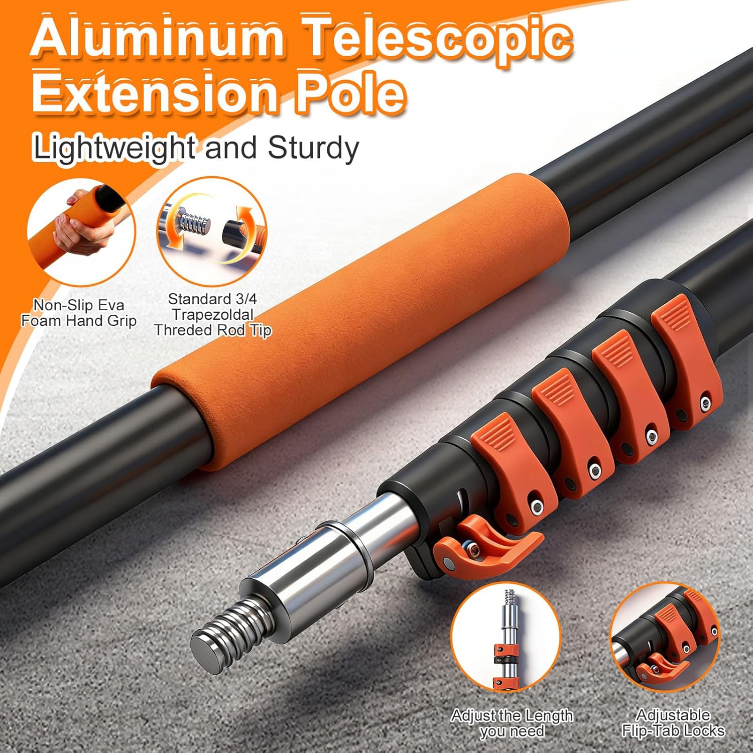 Detalle de TONYINGO 18ft High Reach Duster Kit: A 5-Piece Telescoping Solution for Hard-to-Reach Cleaning