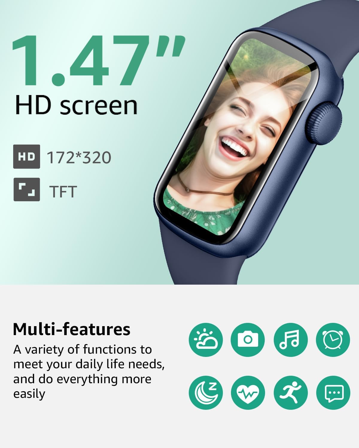 Thumbnail 1 de IMFRCHCS Fitness Tracker: 1.47" TFT Display, 130+ Modes, Sleep & Heart Rate Monitoring