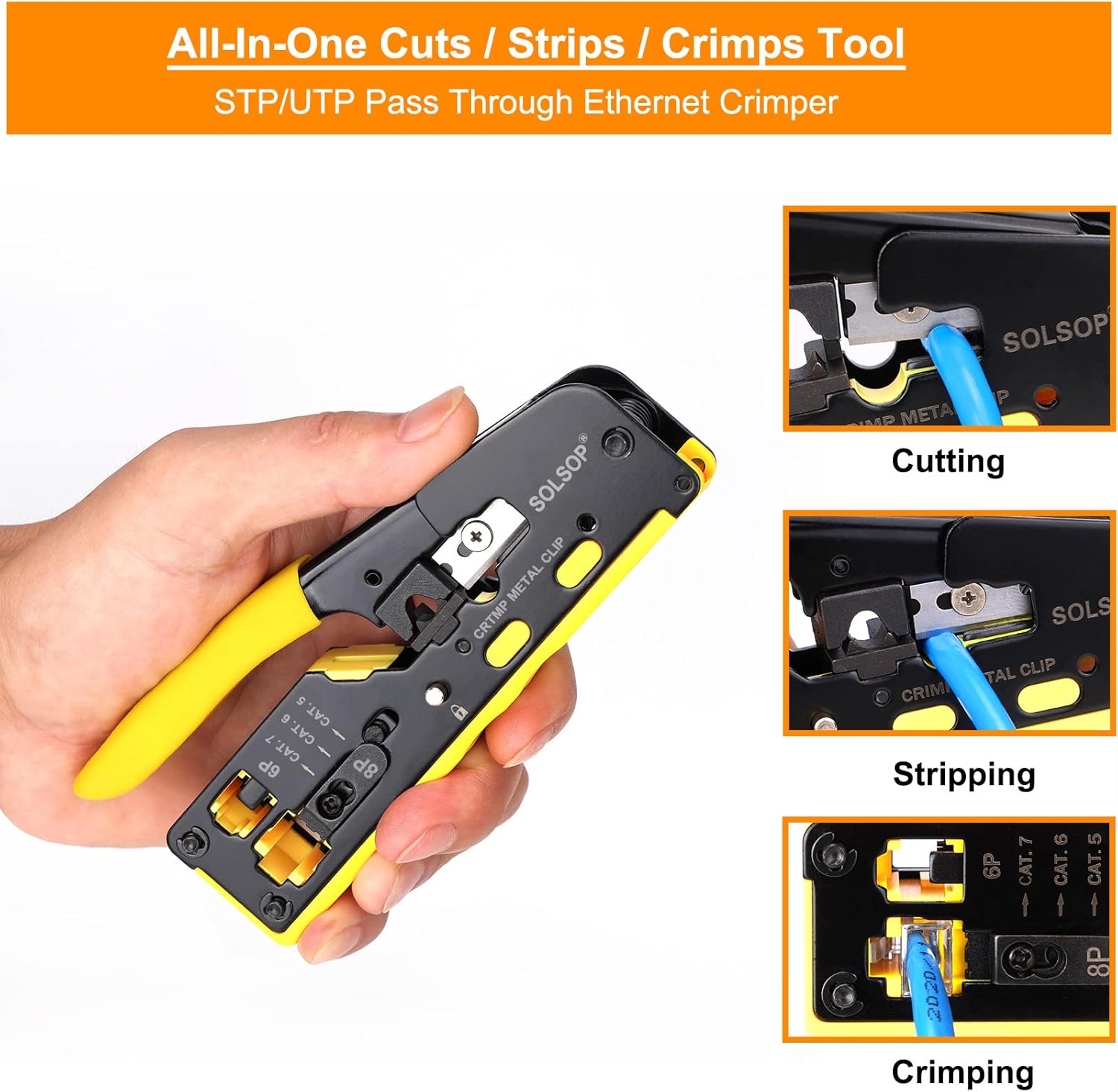 Detalle 2 de Solsop Pass Through RJ45 Crimp Tool