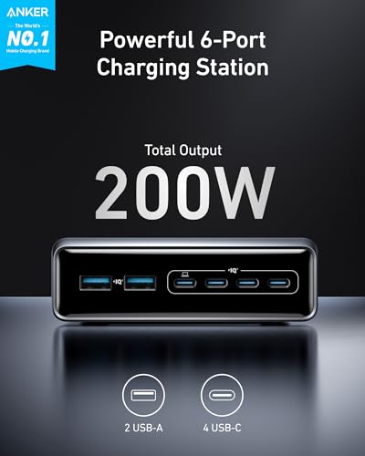 Detalle 2 de Anker Prime 200W 6-Port GaN Charging Station: a practical multi-device USB-C charger
