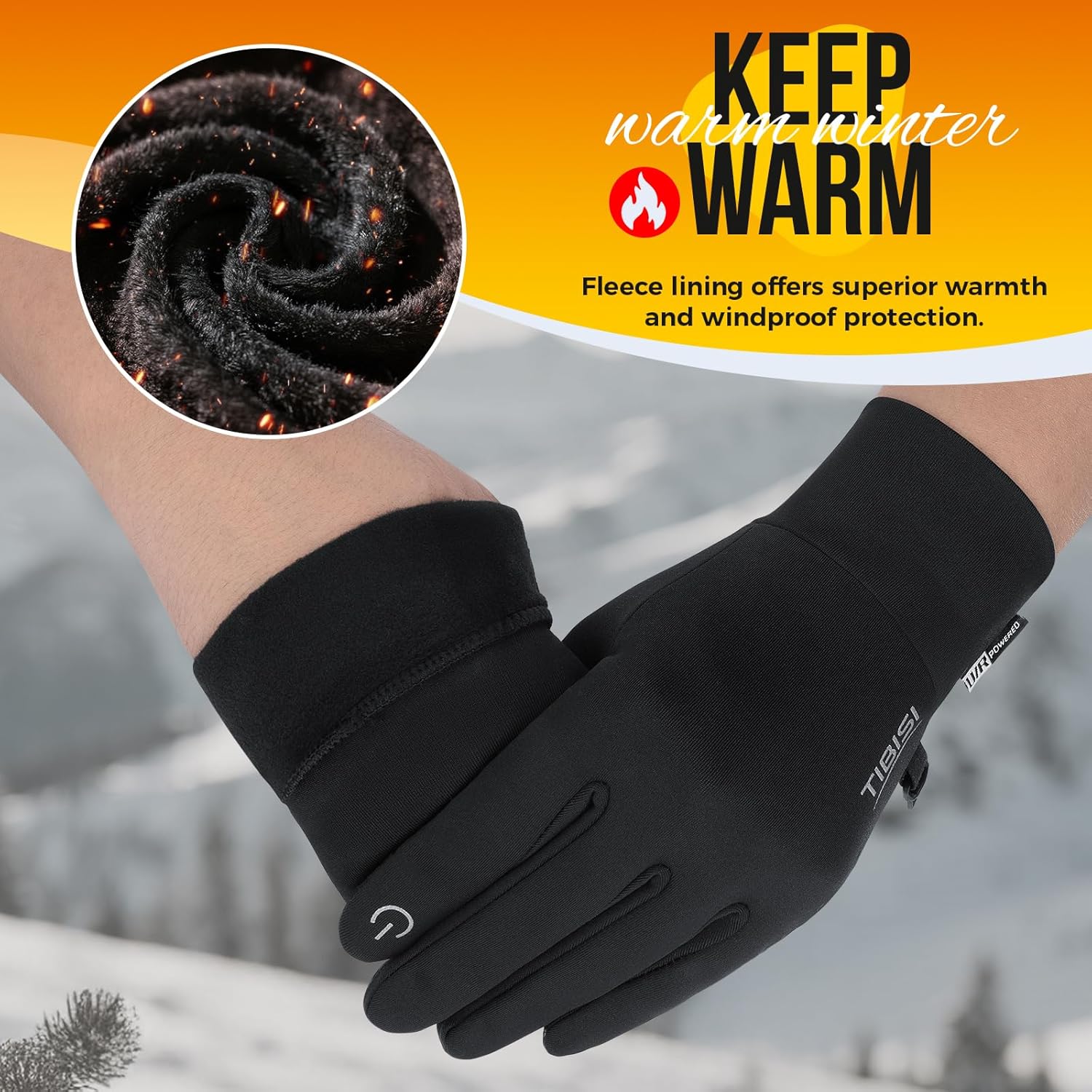 Detalle 2 de Benirap Winter Gloves Touchscreen Windproof Thermal Gloves