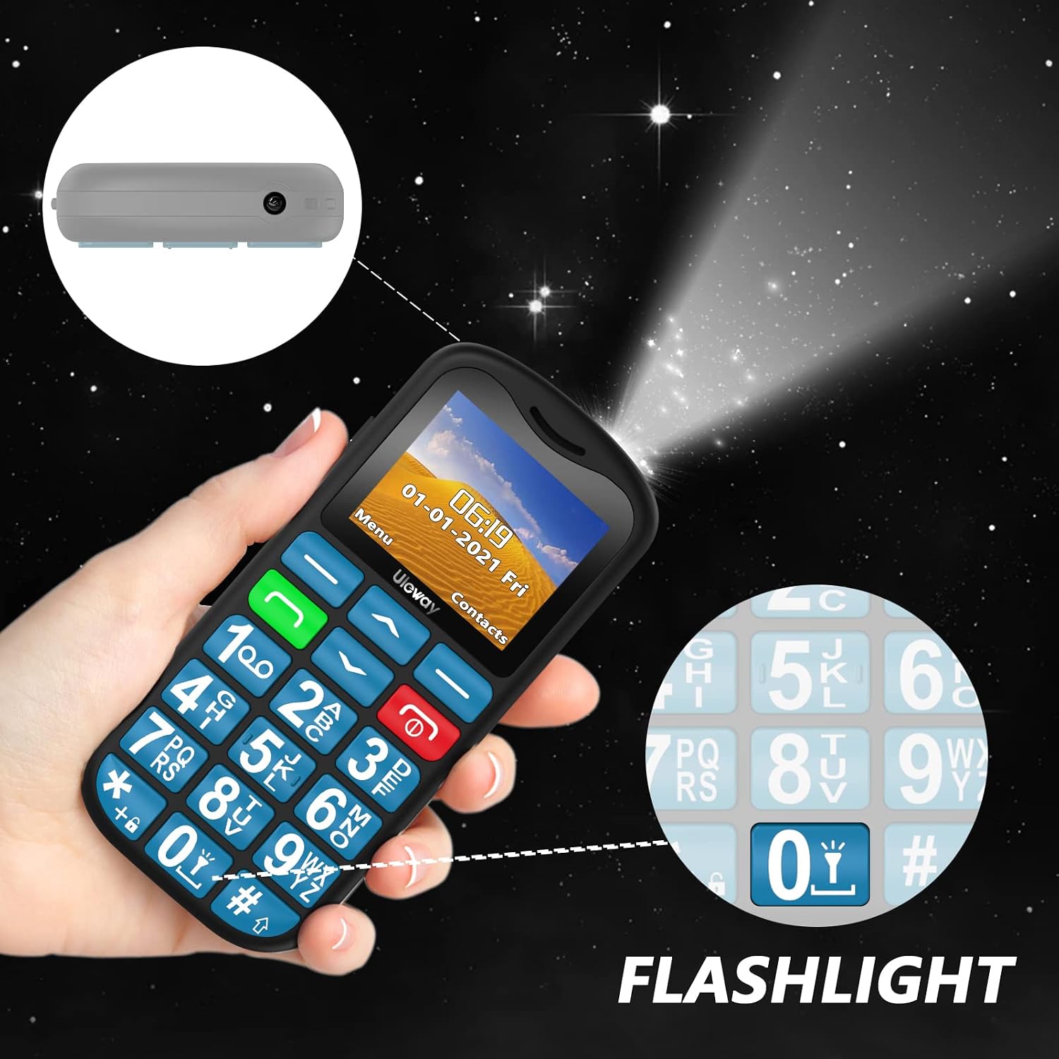 Detalle 2 de uleway Big Button Mobile Phone 800mAh