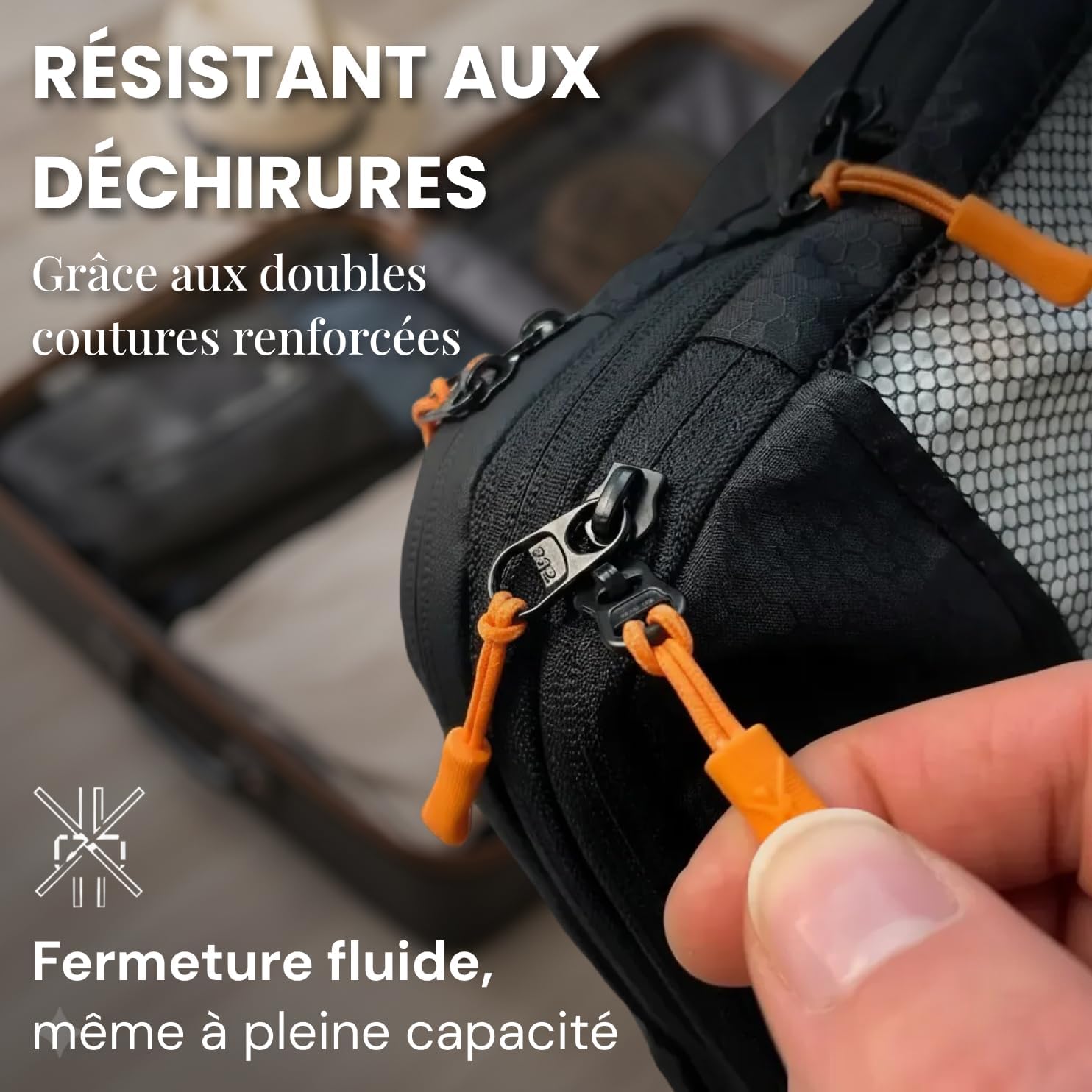 Detalle de LOONARA Woreczki Kompresyjne 10 sztuk – cubes et sacs de rangement 420D PU pour valises et sacs à dos