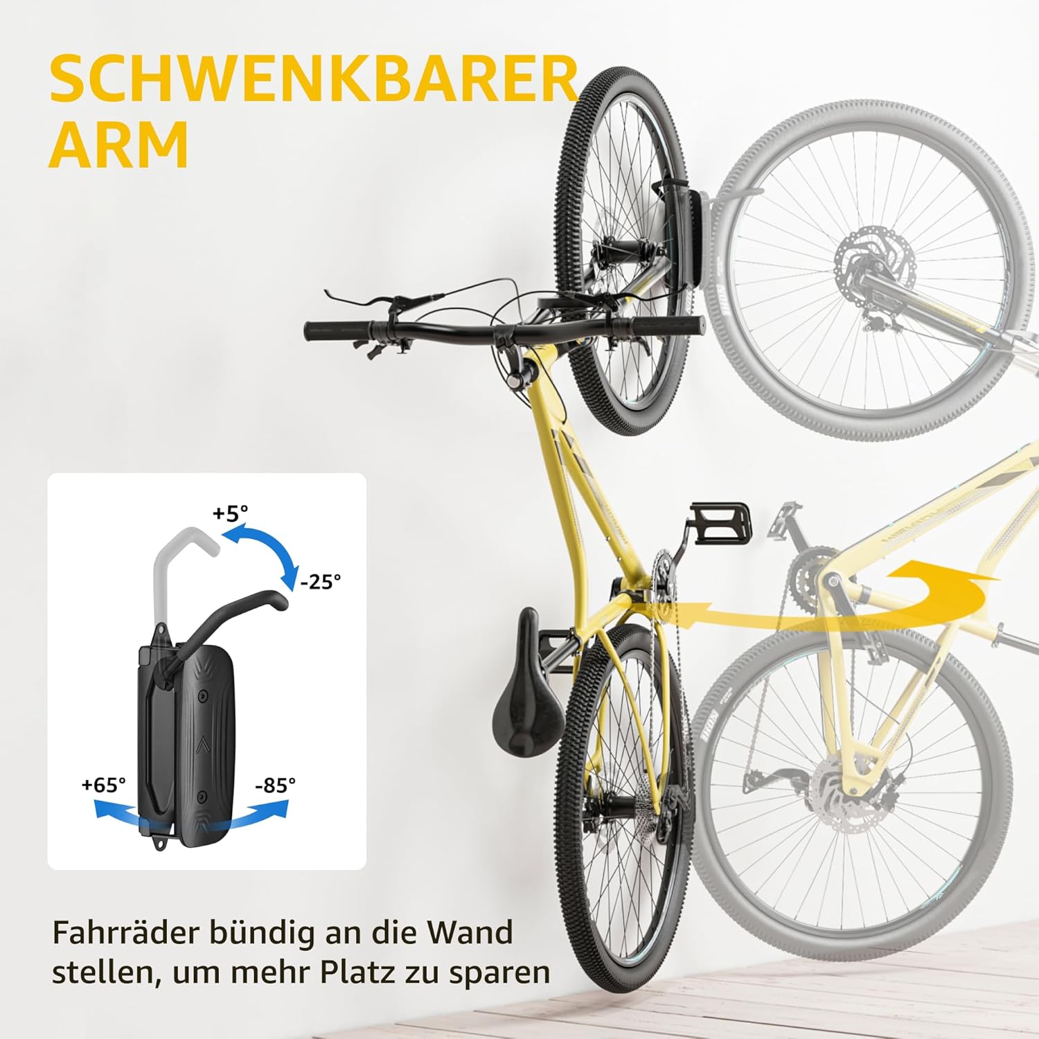 Thumbnail 1 de monTEK Schwenkbare Fahrrad-Wandhalterung