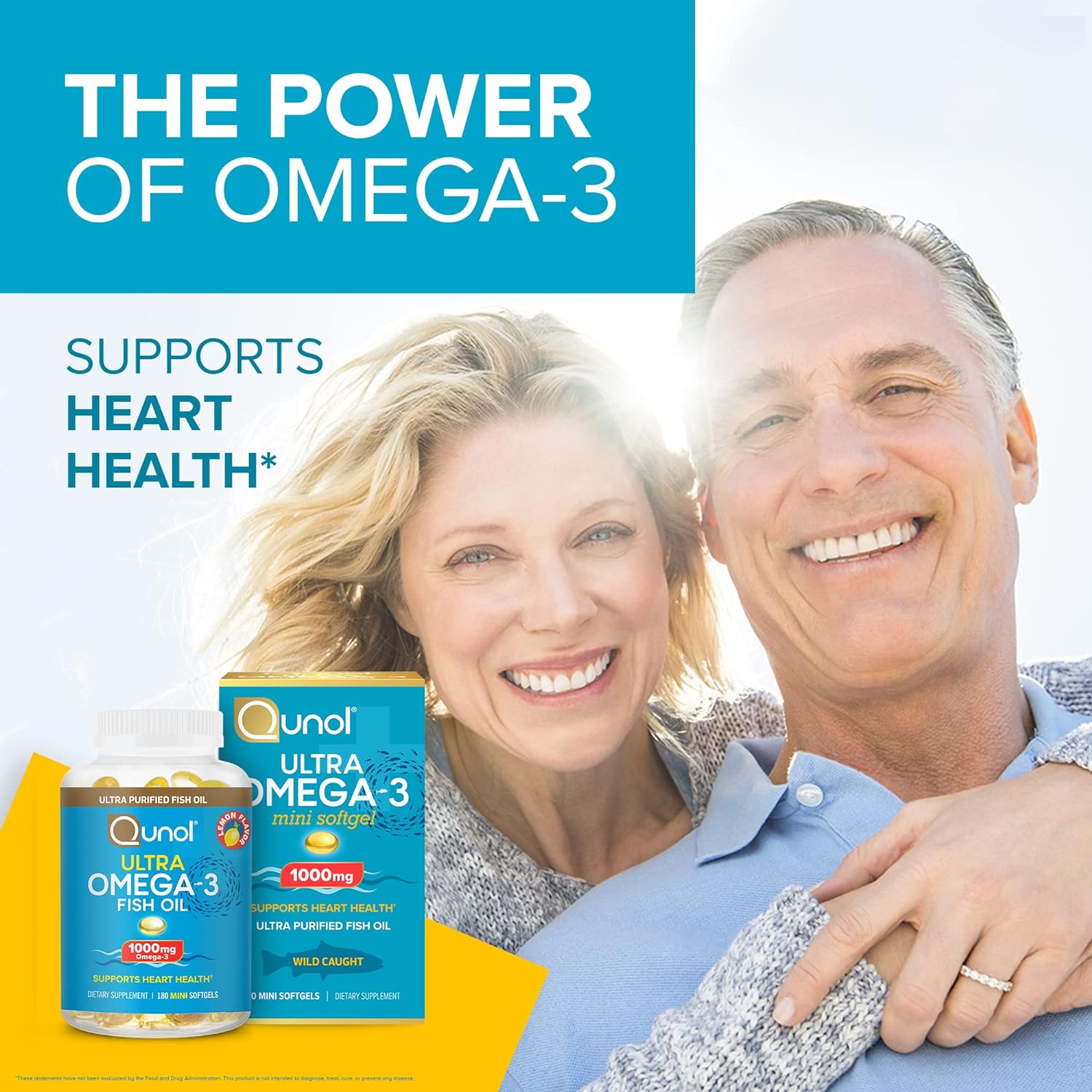 Detalle de Qunol 898440001455 Ultra Omega-3 Fish Oil Mini Softgels, Lemon, 180 Count