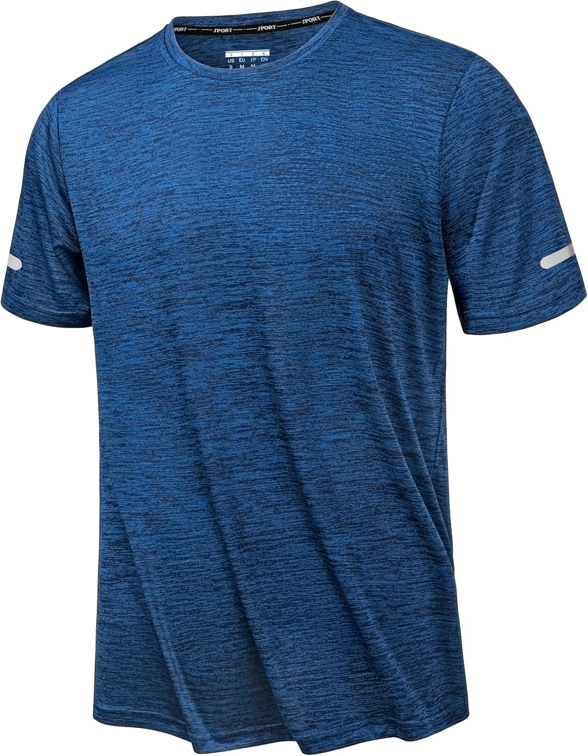Detalle de KEFITEVD Men’s Quick Dry 4-Way Stretch Sport T-Shirt (Short Sleeve, Reflective)