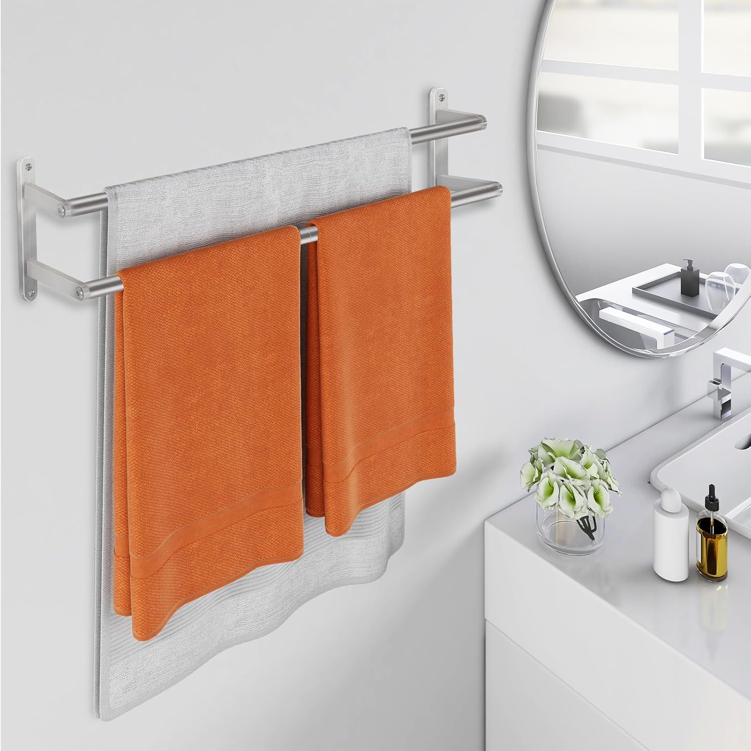 Thumbnail 3 de JIAPAIDUO 60cm Double Towel Rail