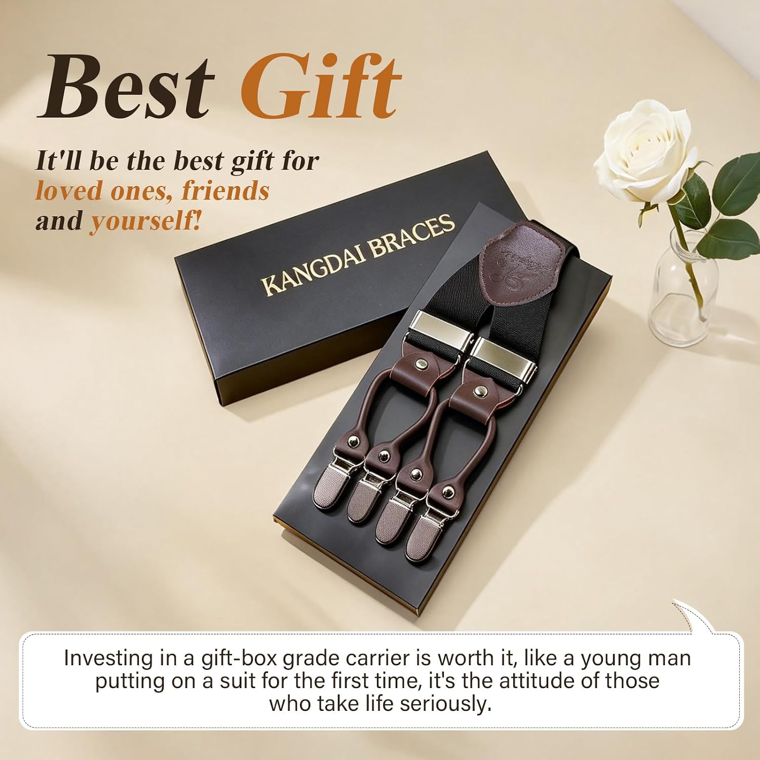 Thumbnail 5 de KANGDAI Cowhide leather braces 3.5cm