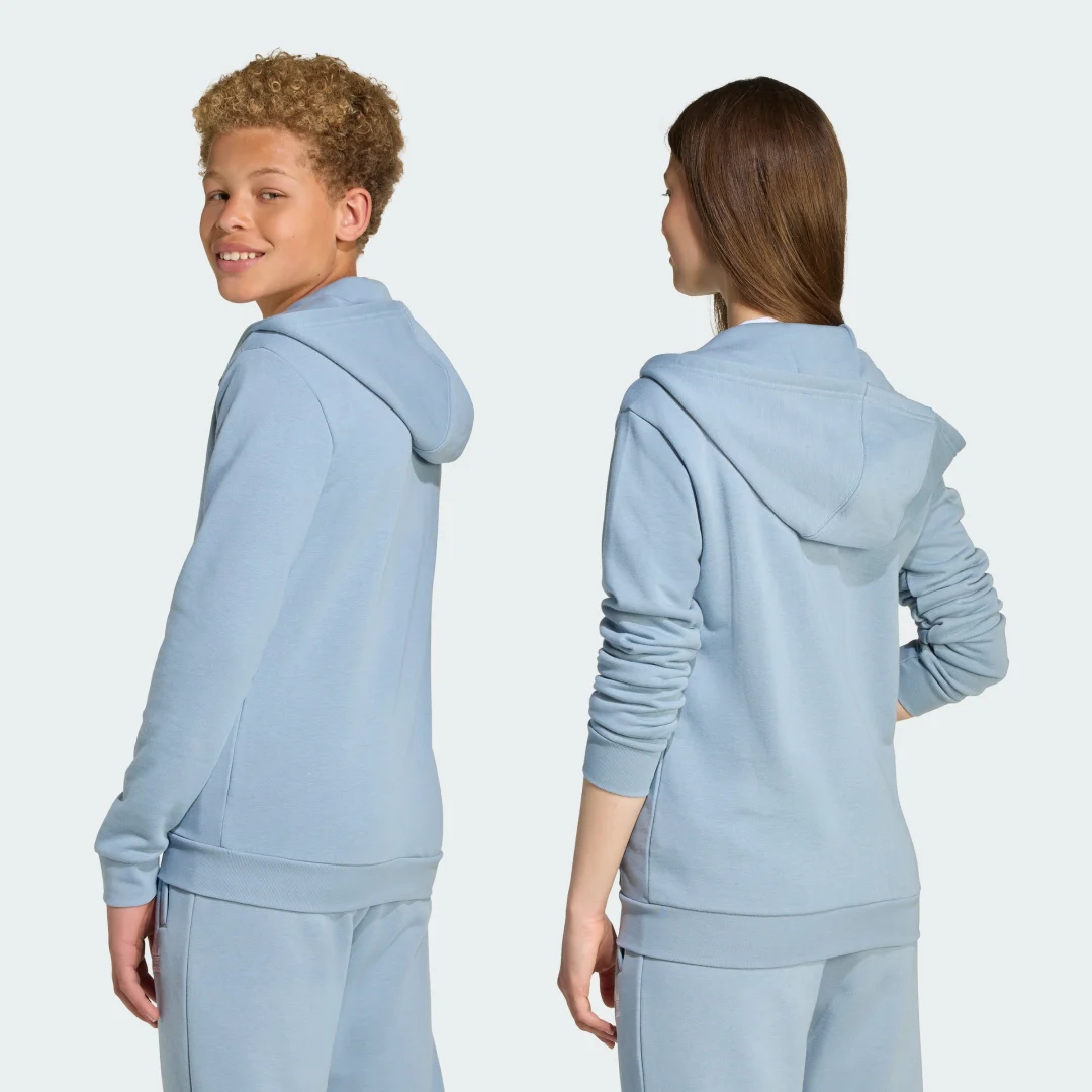 Detalle 2 de Adidas Chaqueta con capucha para adolescentes – azul