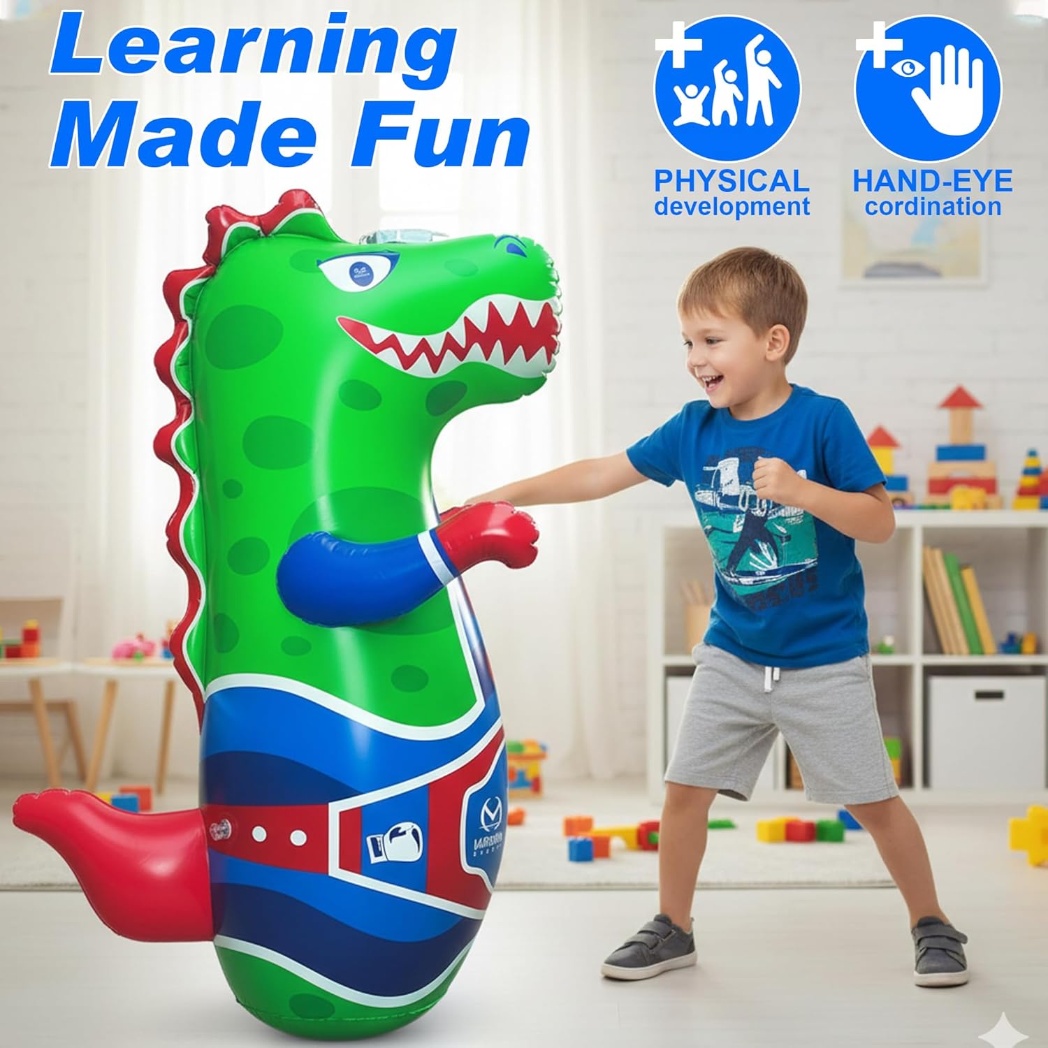 Thumbnail 3 de Marwan Sports Punch Light & Roar Dinosaur Bop Bag 47"