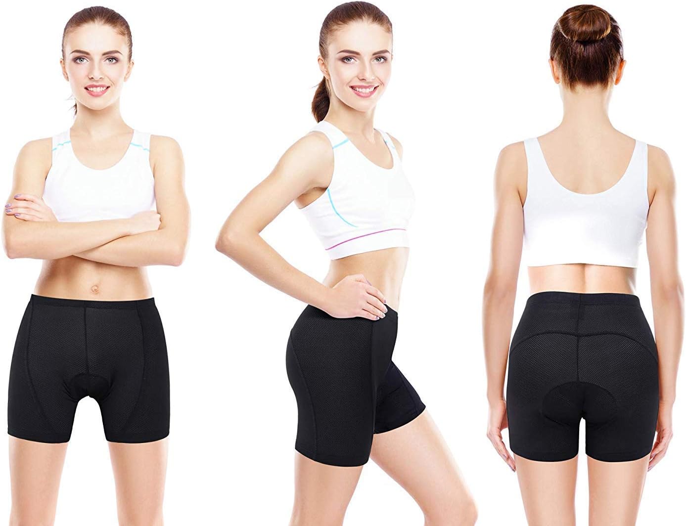 Detalle de Sportneer Pantaloncini da Ciclismo da Donna con Gel 3D – Taglia S a XXL, imbottitura e design femminile
